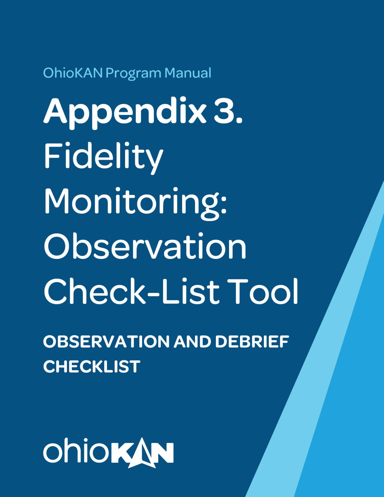 Appendix 3 Monitoring: Observation Check-List Tool